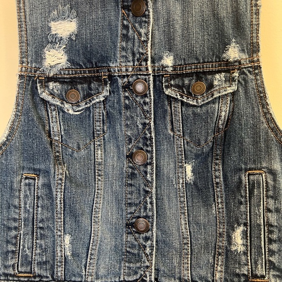 American Eagle Y2K Distressed Denim Vest Medium 2008 - Picture 4 of 11
